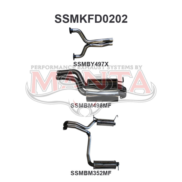 Manta FPV GS/GT Sedan FG 5.0L Supercharged Coyote/Miami V8 Sedan (Exhaust exit out driver and passenger side) - CAT BACK