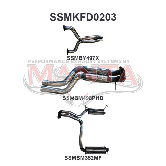 Manta FPV GS/GT Sedan FG 5.0L Supercharged Coyote/Miami V8 Sedan (Exhaust exit out driver and passenger side) - CAT BACK