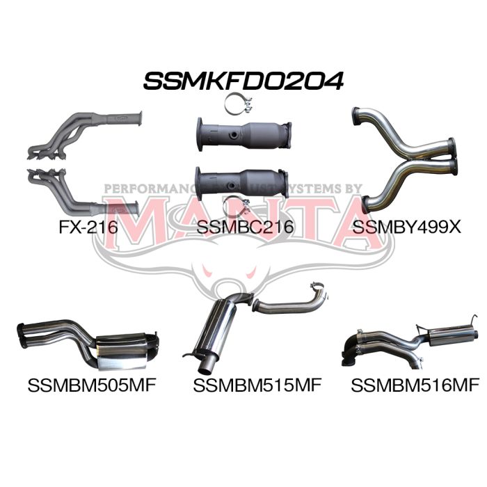 Manta FPV GS/GT Sedan FG 5.0L Supercharged Coyote/Miami V8 Sedan (Exhaust exit out driver and passenger side) - FULL SYSTEM