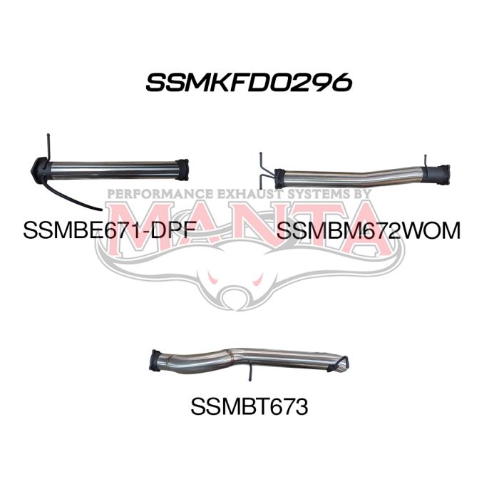 Manta Ford Ranger Ute Next Gen T6.2 V6 3.0L Turbo 2022 Onwards (with DPF) - DPF BACK