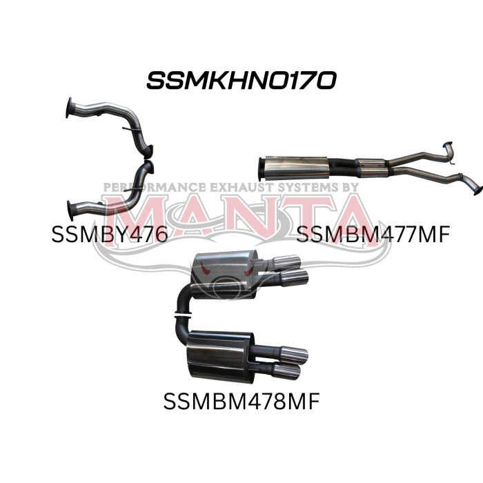 Manta Holden Commodore Sportwagon VF 6.0L, 6.2L V8 Sedan - CAT BACK