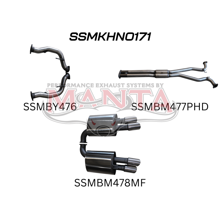 Manta Holden Commodore Sportwagon VF 6.0L, 6.2L V8 Sedan - CAT BACK