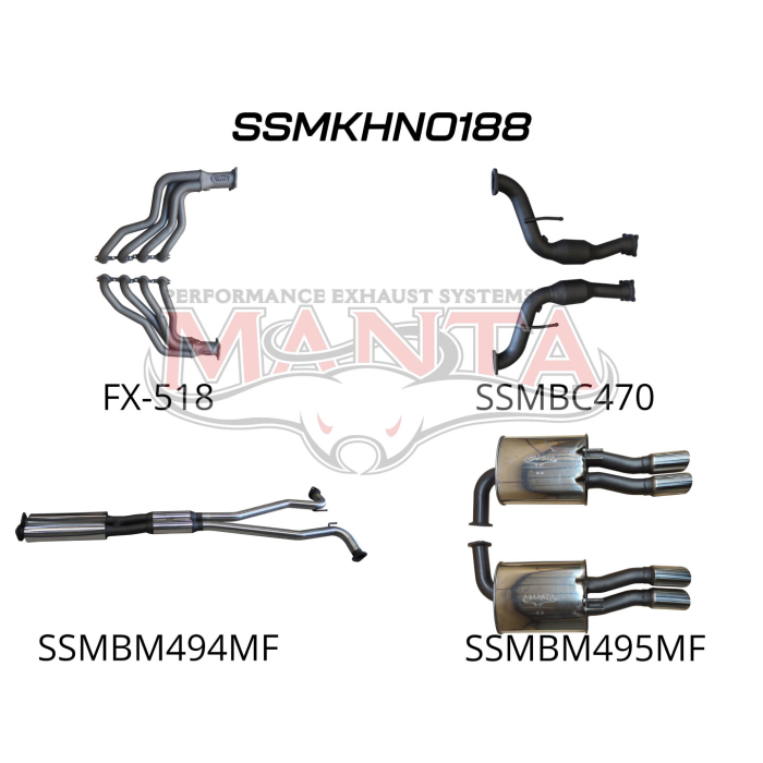 Manta Holden Commodore Ute VE 6.0L, 6.2L V8 Ute -  FULL SYSTEM - 1 3/4in HEADERS