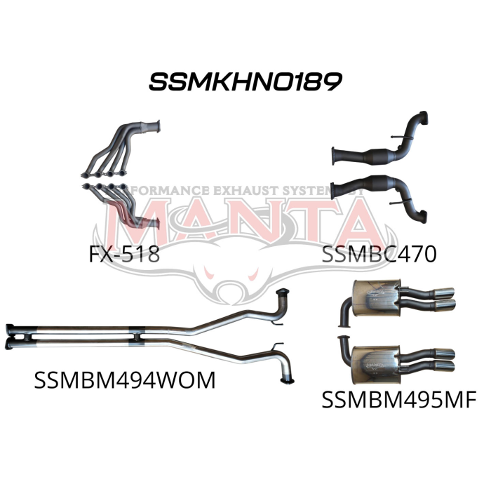 Manta Holden Commodore Ute VE 6.0L, 6.2L V8 Ute -  FULL SYSTEM - 1 3/4in HEADERS