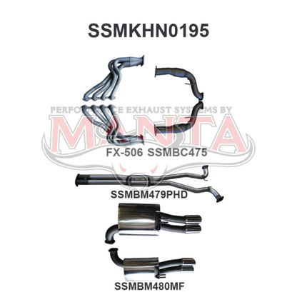 Manta Holden Commodore Ute VE 6.0L, 6.2L V8 Ute -  FULL SYSTEM - 1 7/8in HEADERS