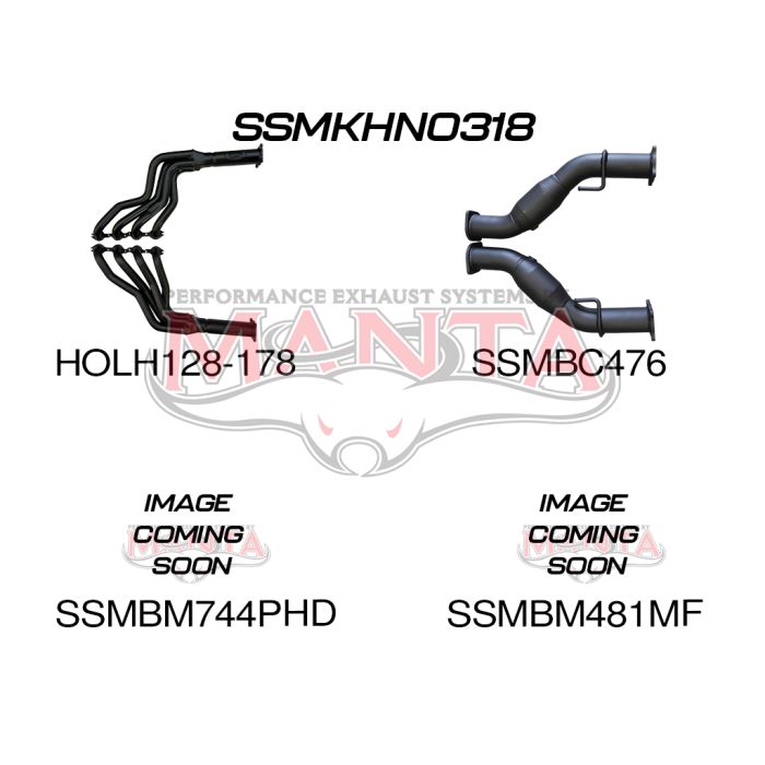 Manta Holden Statesman Sedan WM, WN V8 6.0L LWB Sedan (2006 - 2017) - FULL SYSTEM - 1 7/8in HEADERS
