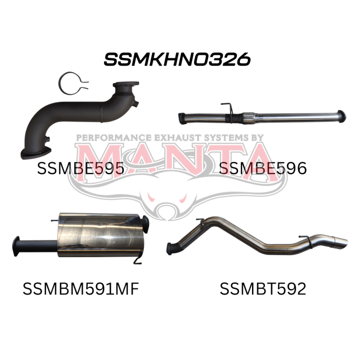 Manta Holden Colorado 7 SUV Wagon 2.8L December 2012 - 2016 (Pre DPF) - TURBO BACK WITHOUT CATS