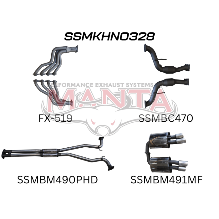 Manta Holden Commodore Sportwagon VF 6.0L, 6.2L V8 Sedan - FULL SYSTEM - 1 7/8in HEADERS