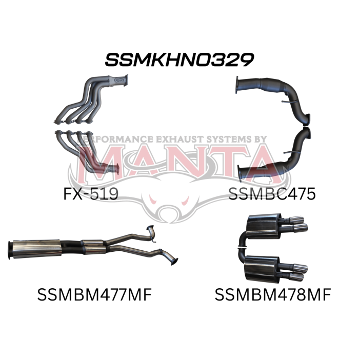 Manta Holden Commodore Sportwagon VF 6.0L, 6.2L V8 Sedan - FULL SYSTEM - 1 7/8in HEADERS