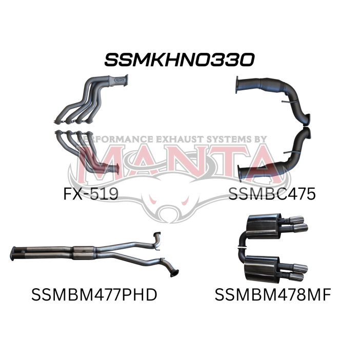Manta Holden Commodore Sportwagon VF 6.0L, 6.2L V8 Sedan - FULL SYSTEM - 1 7/8in HEADERS