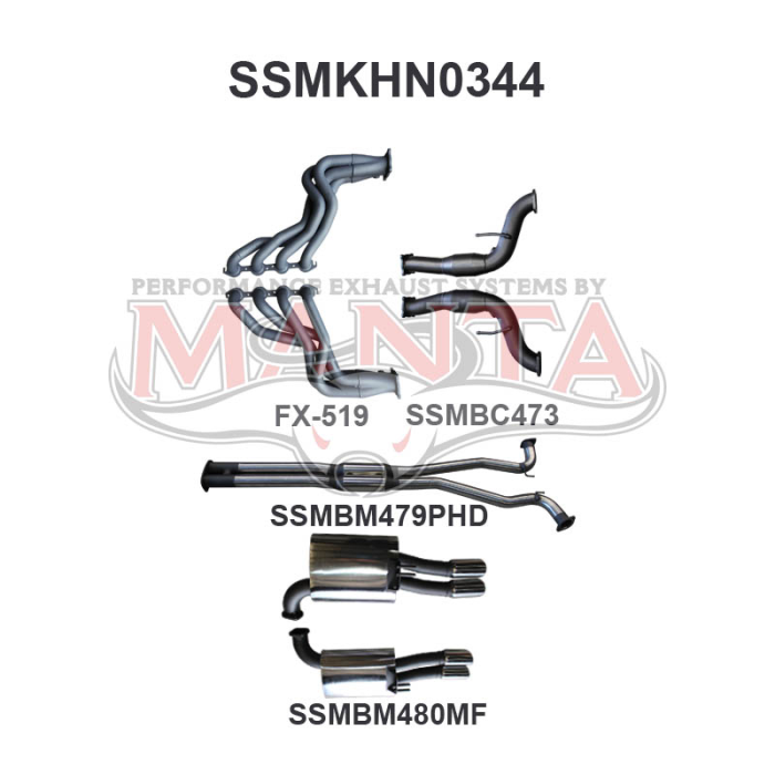 Manta Holden Commodore Ute VF 6.0L, 6.2L V8 Ute - FULL SYSTEM - 1 7/8in HEADERS