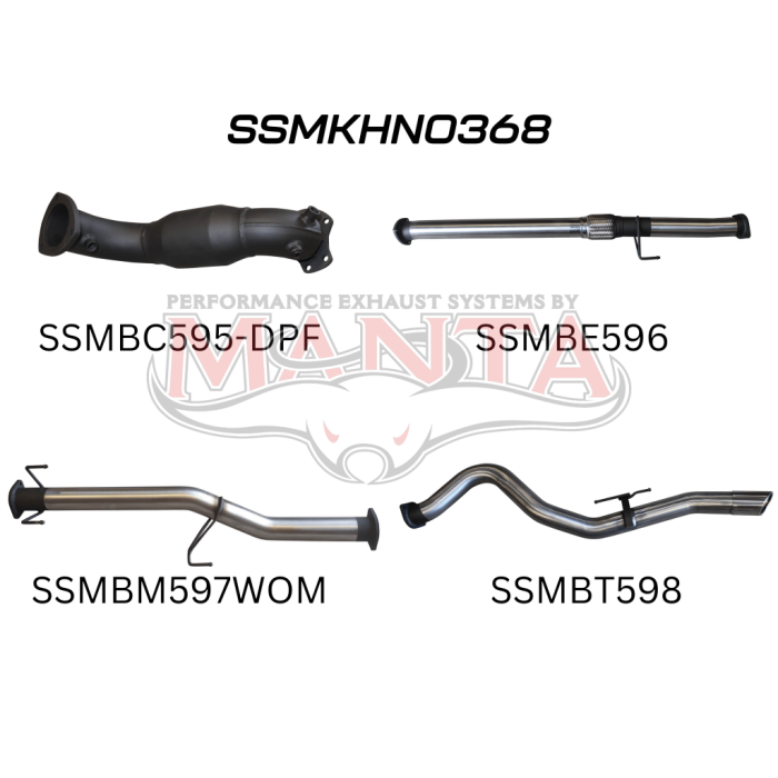 Manta Holden Colorado Ute RG 2.8L August 2016 Onwards (With DPF) - TURBO BACK WITH CATS