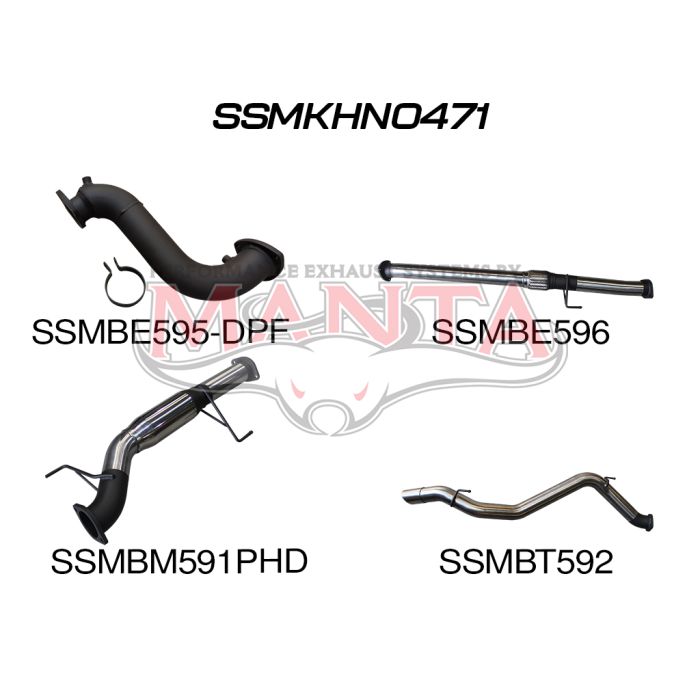 Manta Holden 2020 Trailblazer Wagon 2.8L December 2016 - 2020 (With DPF) - TURBO BACK WITHOUT CATS