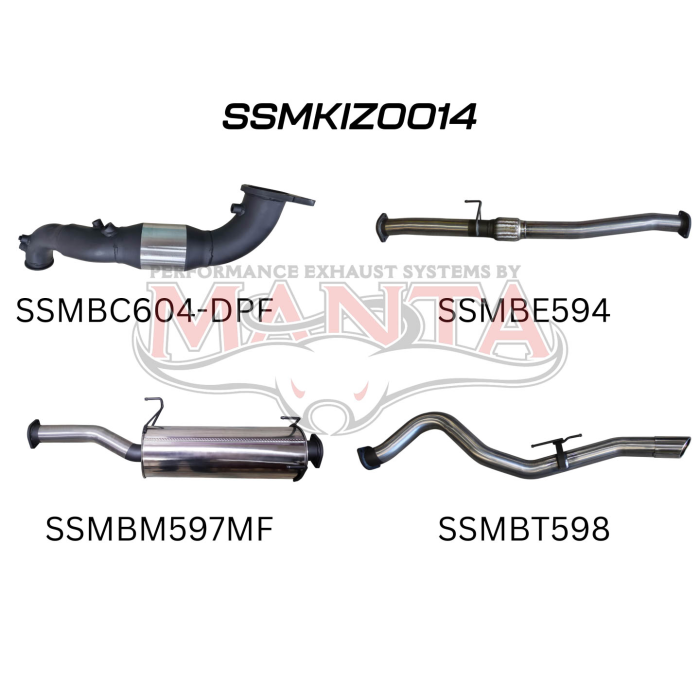 Manta Isuzu Dmax Ute 3.0L CRD Jan 2017 - 2020 (with DPF)- TURBO BACK WITH CAT