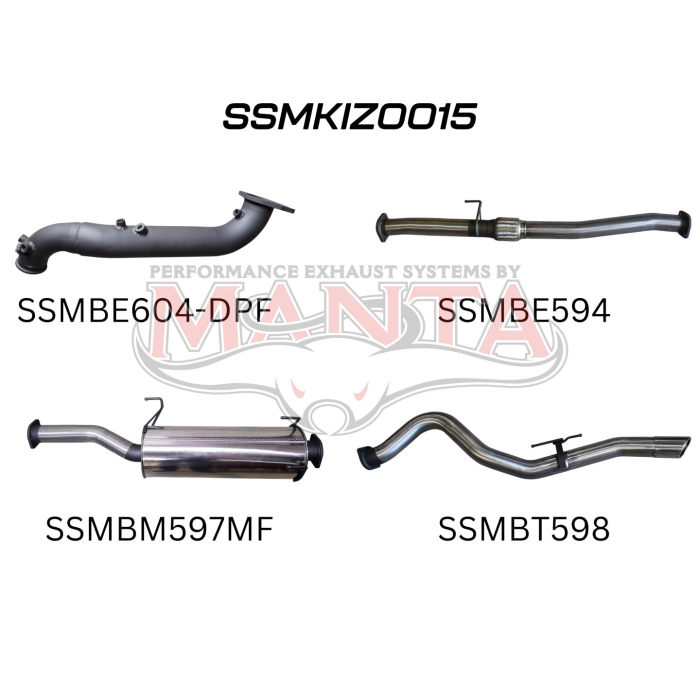 Manta Isuzu Dmax Ute 3.0L CRD Jan 2017 - 2020 (with DPF)- TURBO BACK WITHOUT CAT