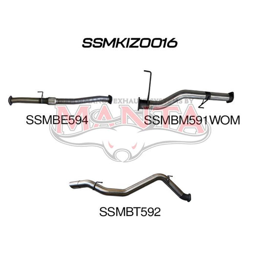 Manta Isuzu MU-X SUV 3.0L CRD Jan 2017 - June 2021 (with DPF)- DPF BACK