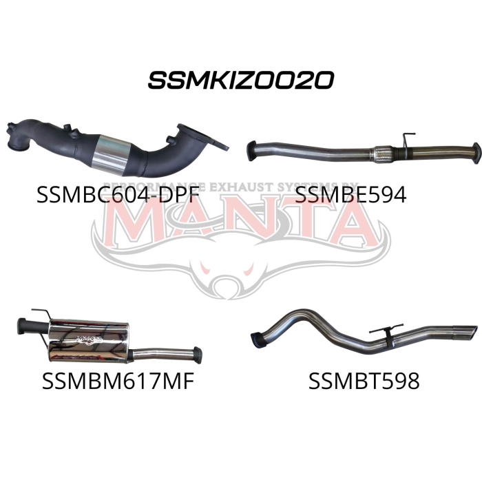 Manta Isuzu Dmax Ute 3.0L CRD Jan 2020 Onwards (with DPF)- TURBO BACK WITH CAT
