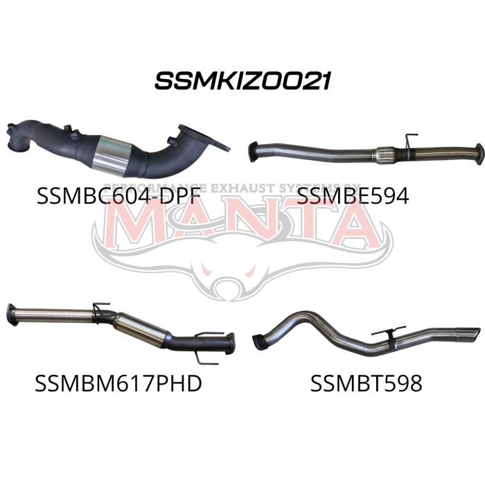 Manta Isuzu Dmax Ute 3.0L CRD Jan 2020 Onwards (with DPF)- TURBO BACK WITH CAT