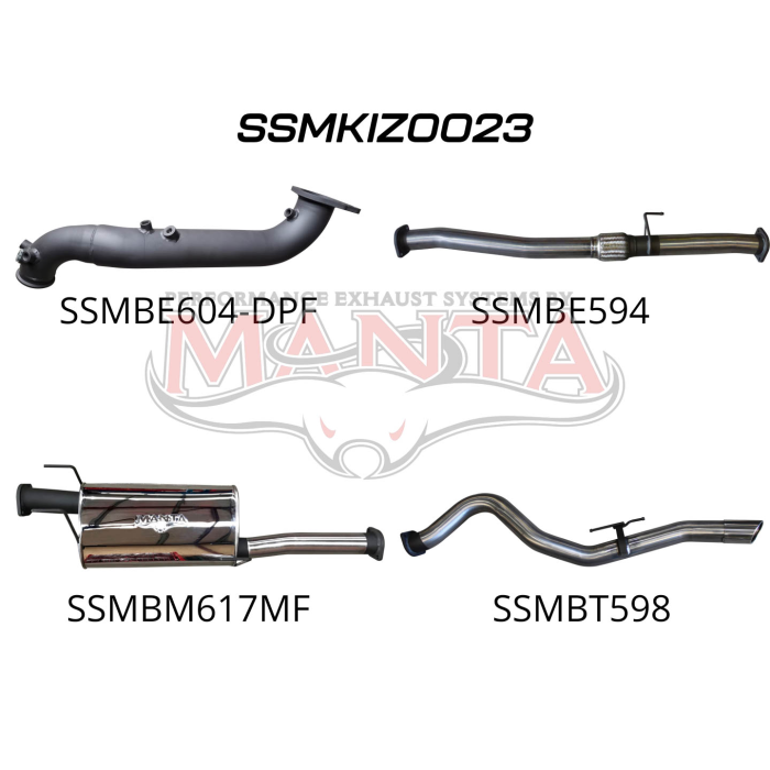 Manta Isuzu Dmax Ute 3.0L CRD Jan 2020 Onwards (with DPF)- TURBO BACK WITHOUT CAT