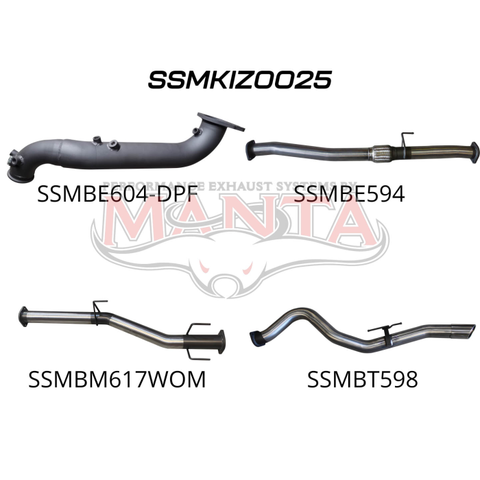 Manta Isuzu Dmax Ute 3.0L CRD Jan 2020 Onwards (with DPF)- TURBO BACK WITHOUT CAT
