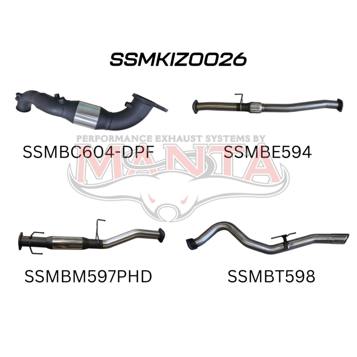 Manta Isuzu Dmax Ute 3.0L CRD Jan 2017 - 2020 (with DPF)- TURBO BACK WITH CAT