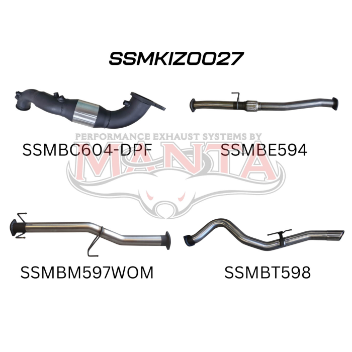 Manta Isuzu Dmax Ute 3.0L CRD Jan 2017 - 2020 (with DPF)- TURBO BACK WITH CAT