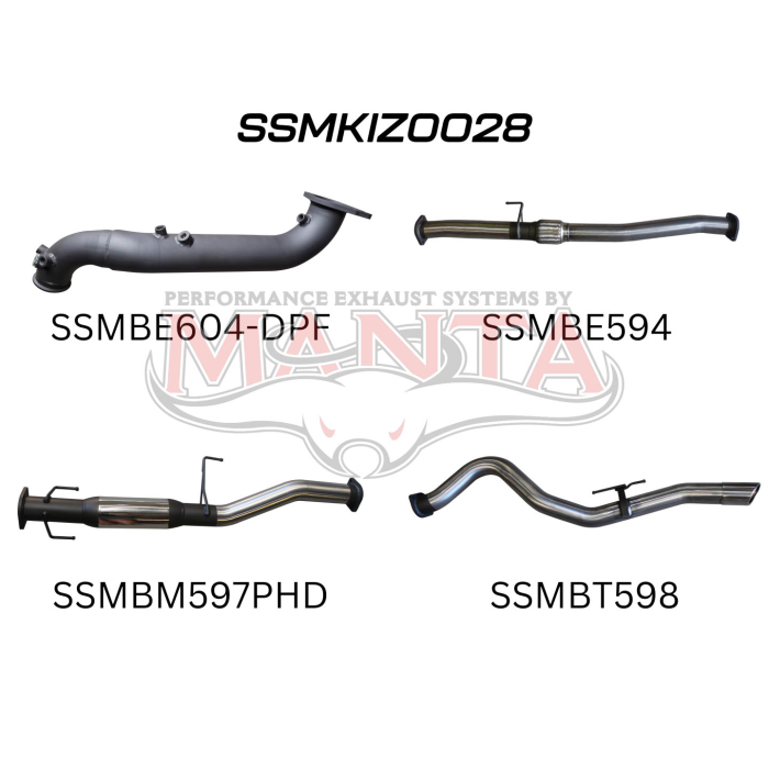 Manta Isuzu Dmax Ute 3.0L CRD Jan 2017 - 2020 (with DPF)- TURBO BACK WITHOUT CAT
