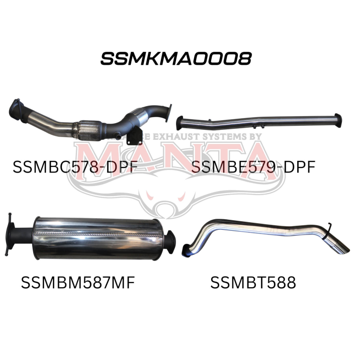 Manta Mazda BT50 Ute 3.2L CRD October 2016 - 2020 (with DPF) TURBO BACK WITH CAT