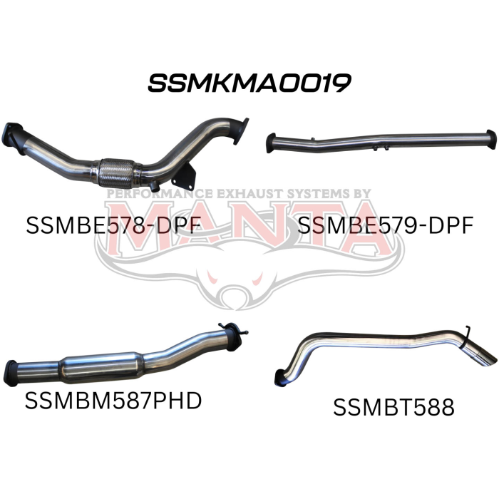 Manta Mazda BT50 Ute 3.2L CRD October 2016 - 2020 (with DPF) TURBO BACK WITHOUT CAT