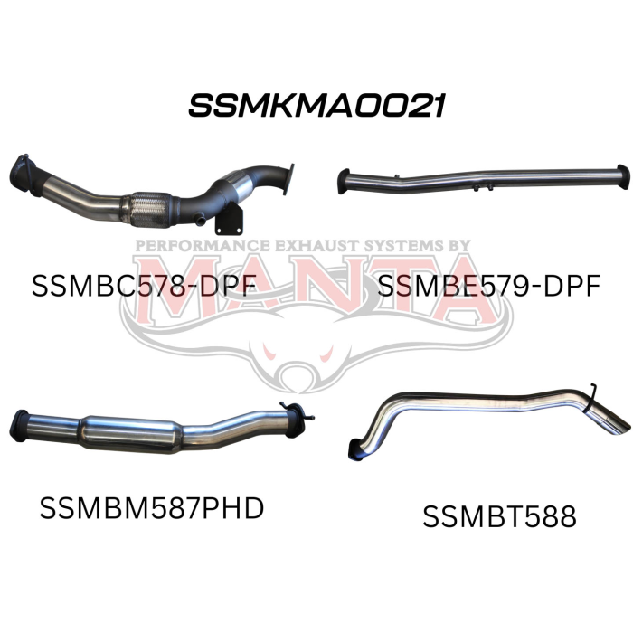 Manta Mazda BT50 Ute 3.2L CRD October 2016 - 2020 (with DPF) TURBO BACK WITH CAT