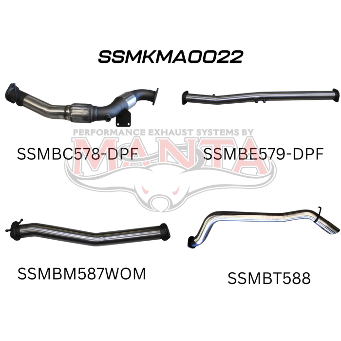 Manta Mazda BT50 Ute 3.2L CRD October 2016 - 2020 (with DPF) TURBO BACK WITH CAT