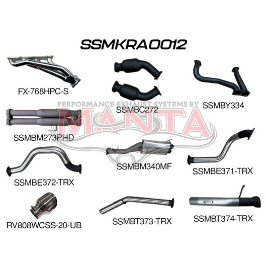 Manta RAM 1500 Ute DT TRX 6.2L Supercharged Hemi V8 Petrol Ute 2020 Onwards - FULL SYSTEM - 1 3/4in CERAMIC COATED HEADERS