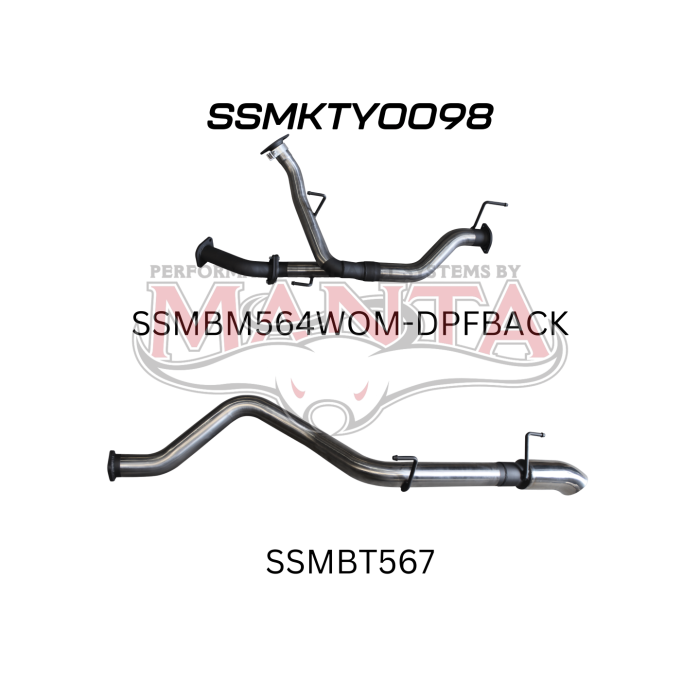 Manta Lexus LX450D Wagon VDJ200 4.5L V8 Twin Turbo Diesel Wagon 2017 - 2021 (with DPF) - DPF BACK