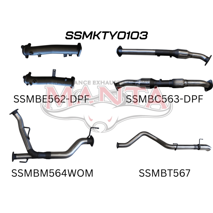 Manta Toyota Landcruiser 200 Series Wagon VDJ200 4.5L V8 Twin Turbo Diesel Wagon (with DPF) 2015 Onwards - TURBO BACK WITH CATS