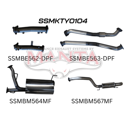 Manta Toyota Landcruiser 200 Series Wagon VDJ200 4.5L V8 Twin Turbo Diesel Wagon (with DPF) 2015 Onwards - TURBO BACK WITHOUT CATS