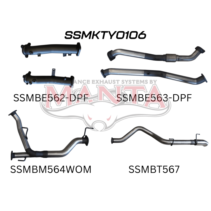 Manta Toyota Landcruiser 200 Series Wagon VDJ200 4.5L V8 Twin Turbo Diesel Wagon (with DPF) 2015 Onwards - TURBO BACK WITHOUT CATS