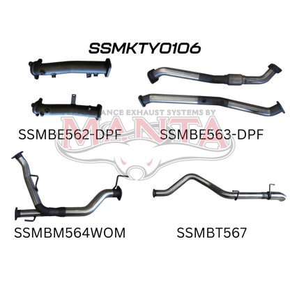 Manta Toyota Landcruiser 200 Series Wagon VDJ200 4.5L V8 Twin Turbo Diesel Wagon (with DPF) 2015 Onwards - TURBO BACK WITHOUT CATS