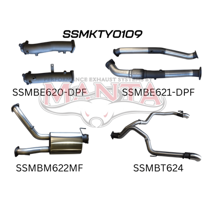 Manta Toyota Landcruiser 200 Series Wagon VDJ200 4.5L V8 Twin Turbo Diesel Wagon (with DPF) 2015 Onwards - TURBO BACK WITHOUT CATS
