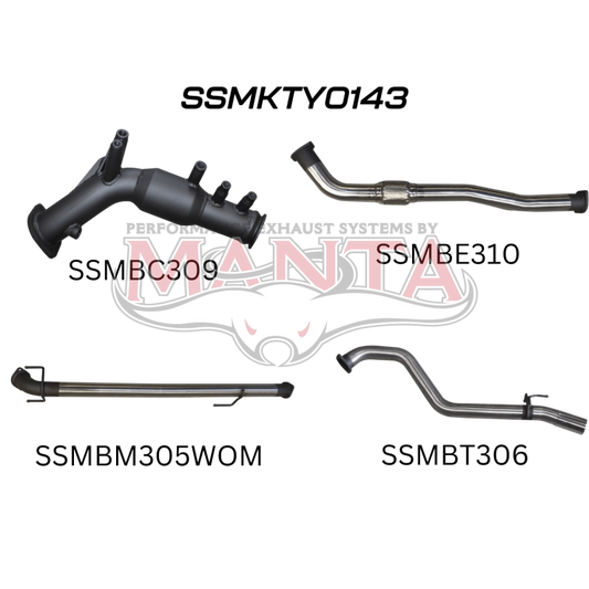 Toyota Hilux Ute GUN126R, GUN125R N80 2.8L & 2.4L Turbo Diesel D4D (with DPF) 2015 to Current - TURBO BACK WITH CATS