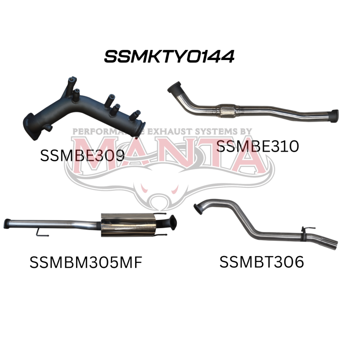 Toyota Hilux Ute GUN126R, GUN125R N80 2.8L & 2.4L Turbo Diesel D4D (with DPF) 2015 to Current - TURBO BACK WITHOUT CATS