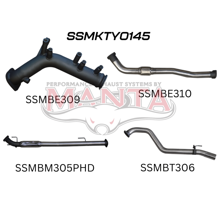 Toyota Hilux Ute GUN126R, GUN125R N80 2.8L & 2.4L Turbo Diesel D4D (with DPF) 2015 to Current - TURBO BACK WITHOUT CATS