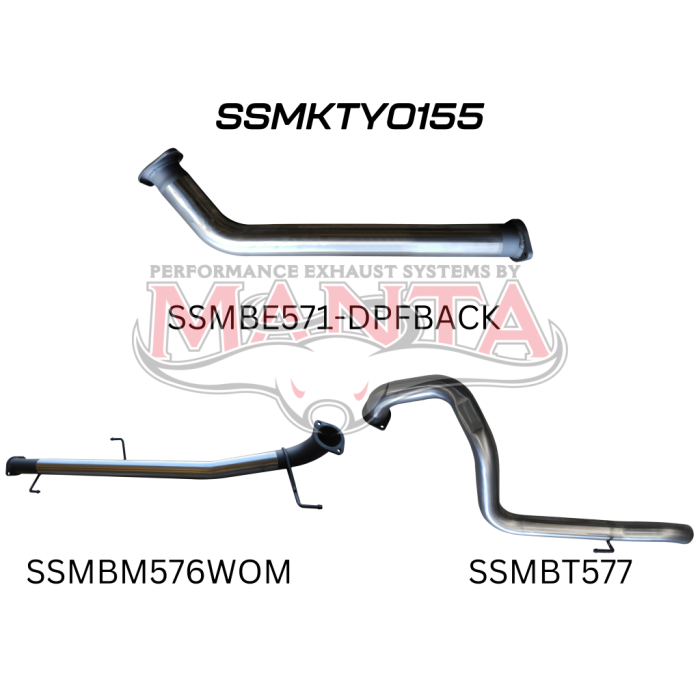 Manta Toyota Prado Wagon GUN150R 2.8L Turbo Diesel (with DPF) October 2015 - Current -  DPF BACK