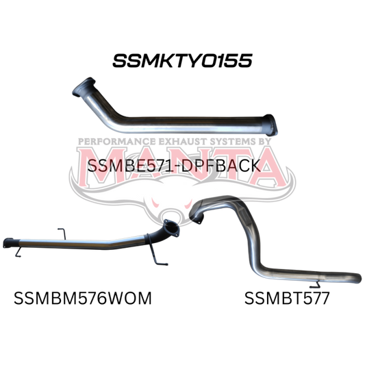 Manta Toyota Prado Wagon GUN150R 2.8L Turbo Diesel (with DPF) October 2015 - Current -  DPF BACK