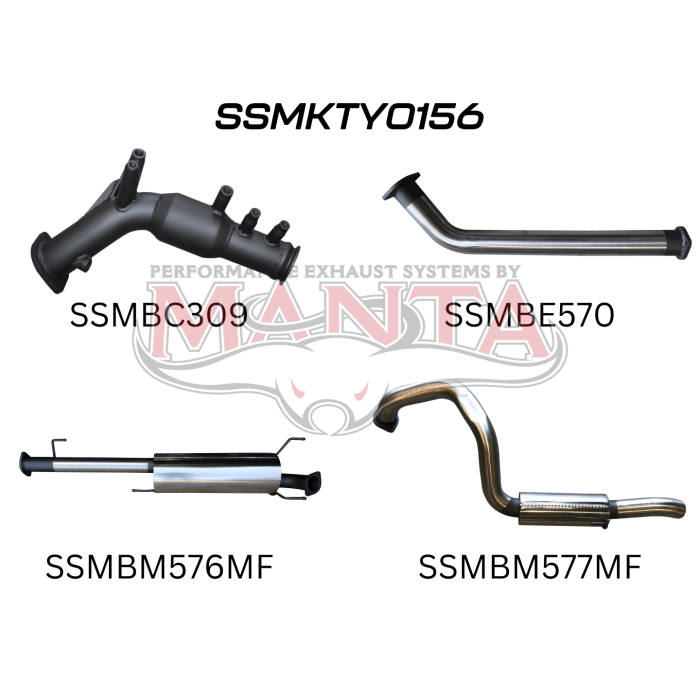 Manta Toyota Prado Wagon GUN150R 2.8L Turbo Diesel (with DPF) October 2015 - Current - TURBO BACK WITH CATS