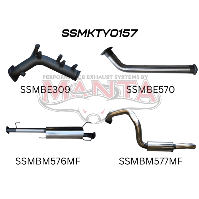 Manta Toyota Prado Wagon GUN150R 2.8L Turbo Diesel (with DPF) October 2015 - Current - TURBO BACK WITHOUT CATS