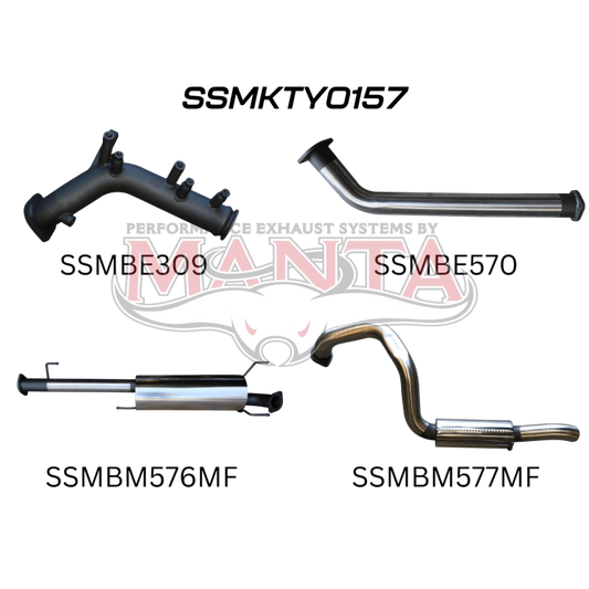 Manta Toyota Prado Wagon GUN150R 2.8L Turbo Diesel (with DPF) October 2015 - Current - TURBO BACK WITHOUT CATS