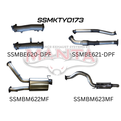 Manta Toyota Landcruiser 200 Series Wagon VDJ200 4.5L V8 Twin Turbo Diesel Wagon (with DPF) 2015 Onwards - TURBO BACK WITHOUT CATS