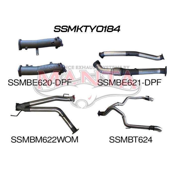 Manta Toyota Landcruiser 200 Series Wagon VDJ200 4.5L V8 Twin Turbo Diesel Wagon (with DPF) 2015 Onwards - TURBO BACK WITHOUT CATS