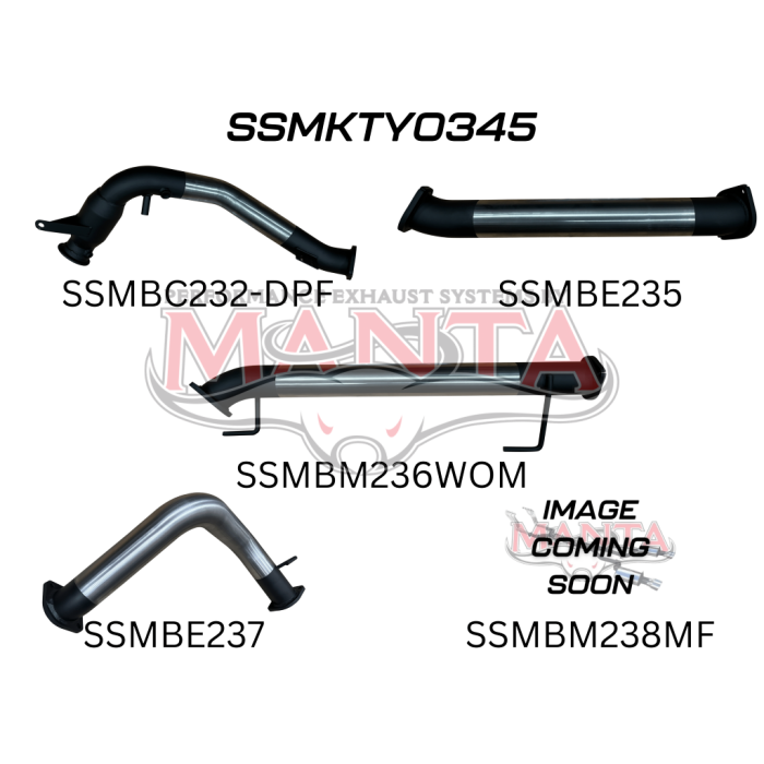 Manta Toyota Landcruiser 300 Series Wagon FJA300R 3.3L V6 Twin Turbo Diesel Wagon (with DPF) 2021 Onwards - TURBO BACK WITH CATS