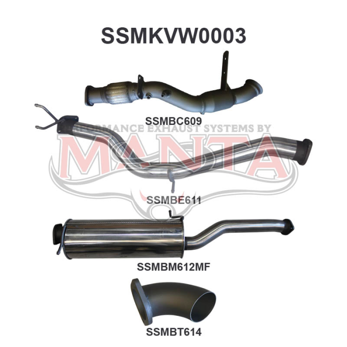 Manta Volkswagen Amarok Ute (June 2012 - 2022) TDI400, TDI420 2H 2.0L Bi-Turbo Ute - TURBO BACK (DUMP AT DIFF)